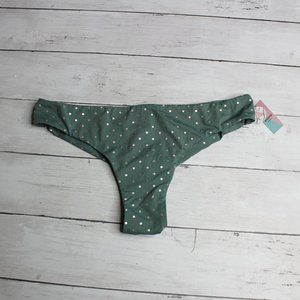 Ardene Women's Cheeky Bikini Swimwear Swim Bottoms Size L Green